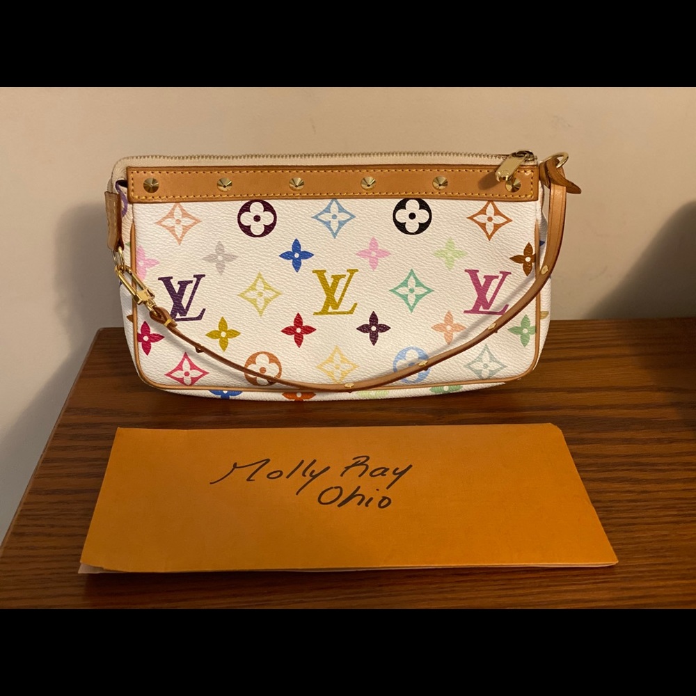 Louis Vuitton Blanc White Muticolor Pochette Acces